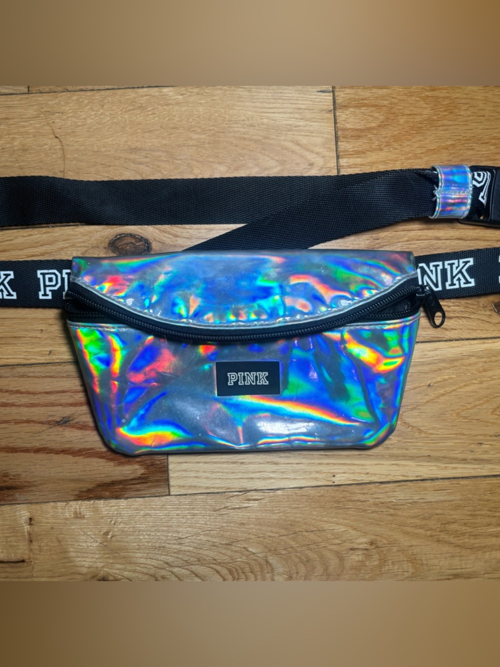 Victoria’s Secret PINK Holographic Fanny Pack Iridescent Belt Bag Festival